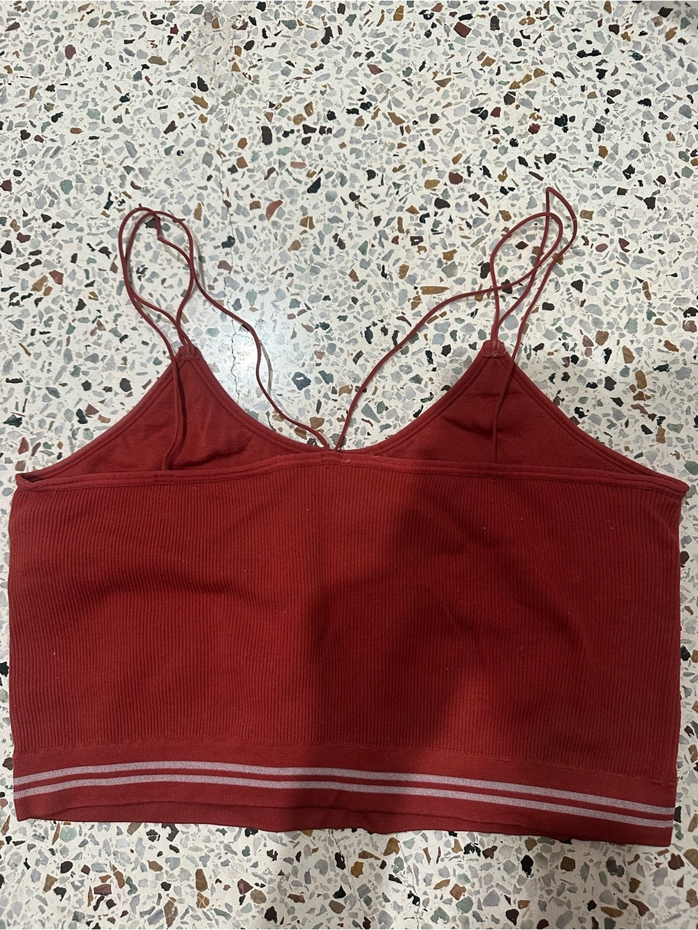 Gilly Hicks Ribbed Bralette Crop - Rust Color - Picture 3 of 3